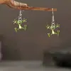 Pendientes de Acrílico 2D de Rana Lindos y Originales de Venta Caliente Transfronteriza con Diseño Divertido y Creativo Pendientes de Acrílico de Animal