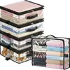 Conjunto de quatro sacos de armazenamento de colcha personalizados, saco de armazenamento de colcha de grande capacidade para uso doméstico, organizador de roupas e saco de colcha à prova de poeira