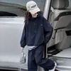 Conjunto de Sudadera con Capucha y Pantalones Cargo de Algodón para Niñas 2026 Nuevo Otoño e Invierno Casual Deportivo Tendencia para Niños Mayores