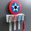Portacepillos de dientes, Vaso para enjuague bucal sin taladro, Vaso para cepillos de dientes, Estante familiar de pared para pasta de dientes y cepillos de dientes eléctricos de baño