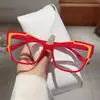 Gafas de lectura con diseño de bloques de color estilo europeo y americano, forma de ojo de gato, para mujer, modernas, de alta definición, anti luz azul, con estampado floral, a la moda, elegantes, para personas mayores
