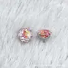 Brincos de Stud Flor Octogonal Degradê Fundo Redondo Liga de Titânio F136 Piercing Labial com Rosca Interna de Titânio G23 Zircônia