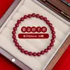 Pulseira de Cinábrio de Alto Teor, Pulseira Genuína de Contas de Areia Dourada Roxa para o Ano de Nascimento, Pulseira Redonda de Contas de Círculo Único para Inauguração de Casa Venda por Atacado