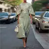 Colección Otoño 2026: Vestido largo holgado con estampado casual estilo vacacional transfronterizo para mujer