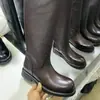 Botas de Invierno de Cuero para Mujer Estilo Europeo 2026, Botas Largas de Cuero Genuino tipo Caballero, Botas de Monta, Botas de Caña Alta
