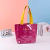 Bolsa de Compras Tejida con Recubrimiento de PP de Gran Capacidad Plegable Bolsa Tote para Ropa Bolsa de Plástico Impermeable Piel de Serpiente Impermeable y Duradera