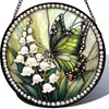 Decoração Suspensa Vitral Pena de Pavão 20cm Decoração Transparente para Janela Apanhador de Sol Decoração de Casa Ornamento Suspenso