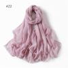 Bufanda Larga Clásica para Mujer de Color Sólido de Voile Algodón y Lino Transpirable Delgada Transfronteriza Bufanda Suave Hiyab Bufanda de Seda en Stock