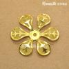 Pieza de Flor de Malla de Cobre DIY 40mm Hoja Redonda de Seis Pétalos con Tallo Adorno de Hoja de Cabeza Redonda Flor de Malla de Cobre de Capa Única