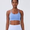 Sujetador Deportivo de Espalda Descubierta para Mujer, Anti-Caída, Sujetador Halter Fruncido con Almohadillas Integradas en el Pecho, Top de Fitness Yoga