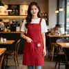 Delantal de color liso estilo coreano de moda, impermeable y a prueba de aceite, para uso en cocina y restaurante, personalizable con logo, ropa de trabajo para hombres y mujeres
