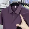 Camiseta de Algodão 100% Puro de Manga Curta para Homens, Mesmo Estilo do Balcão, Novo Estilo de Verão, Camisa Polo de Cor Sólida de Alta Qualidade, Roupa Masculina de Manga Meia