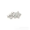 Broche estrela de zircônia microincrustada pin de diamante completo banhado a cobre decoração para lenço de seda casaco acessórios de lapela atacado