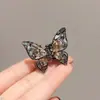 Pinza para el pelo con forma de mariposa tridimensional retro, pasador de tocado de hada, pasador de pelo de sentido avanzado y temperamental, tamaño pequeño, pinza para el pelo