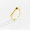 Anillo de Piedra de la Suerte Colorido de Moda y de Alta Gama con Apertura Ajustable e Índice Incrustado con Circonita para Mujer con Diseño Versátil