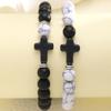 Pulsera con Cadena de Bolígrafo Cruz Negra y Blanca Cruz Negra Nueva Tendencia Transfronteriza Traje Conjunto de Dos Piezas Pulsera Elegante de Nicho Personalidad