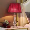 Lámpara de Mesa de Cristal Moderna y Elegante Iluminación de Mesita de Noche para Dormitorio Luz de Sala de Estar Lujo Cálido Romántico Boda Estilo Americano Regulable Control Remoto