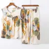 Roupas de Verão para Mãe, Conjunto de Pijama sem Mangas para Idosos, Roupas de Vovó, Colete Plus Size Feminino, Roupas de Casa Estampadas para Senhoras Idosas