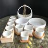 Fábrica personalidade direta simples criativo cerâmica vaso escritório desktop cerâmica branca carnudo floreira atacado