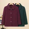 Top Holgado Otoño Invierno para Abuela Ropa para Mujeres de Mediana Edad y Mayores Tallas Grandes Ropa para Personas Mayores Abrigo Grueso Cálido Forrado de Polar de Longitud Media