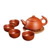 Tetera de Arcilla Púrpura Yixing, Juego de Té Cerámico Pequeño para una Persona con Filtro, Incluye 4 Tazas
