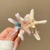 Atmosfera de Primavera e Verão Vento de Férias na Beira-Mar Super Fada Lírios Simulados Flor de Fusang Grampo de Cabelo Flor Lateral Grampo para Franja Cabelo Quebrado Grampo de Cabelo