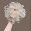 Elegancia Francesa y Ambiente Suave como de Hada, Coletero de Encaje con Perlas, Accesorio para el Cabello de Alta Elasticidad, Moderno y Versátil para Atar el Cabello en la Parte Posterior de la Cabeza
