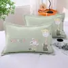 Funda de almohada de algodón puro con botones a presión, una sola pieza, adecuada para almohadas de jardín de infancia y de estudiante, 35* Algodón de gasa para niños