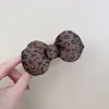 Grampo de Cabelo com Laço Estampa de Leopardo Estilo Coreano para Mulheres Novo Prendedor Banana para Rabo de Cavalo Simples Retrô na Parte de Trás da Cabeça