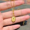 Collar de flores de tulipán para mujer, colgante retro romántico dorado, cadena de clavícula de oro rosa de alta textura, regalo