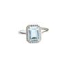 Anillo Cuadrado Jueyu de Plata S925 Incrustado con Topacio Azul Suizo Natural Venta Directa en Transmisión en Vivo de Joyas S2050608A