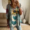2026 Novo Produto Transfronteiriço Amazon Site Independente Temu Camisa Vintage Vazada com Decote em V Profundo, Camisa de Manga Longa com Textura de Bolha