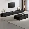 Mesa de centro de lujo simple de pie para la sala de estar, combinada con un mueble de TV, mesa de centro de vidrio engrosado, completa con tapicería suave