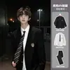 Dk traje formal menino terno homens limpo adulto traje de cerimônia ensolarado estudante do ensino médio terno estilo academia conjunto completo versão coreana