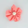 Nova Faixa de Cabelo Infantil com Flor de Cinco Pétalas, Pérola Adesiva no Meio, Costurada à Mão, Acessórios de Joias para Cabelo