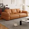 Sofá Puff de Chenille Creme Estilo Francês para Sala de Estar, Aluguel de Apartamento, Apartamento Pequeno, Sofá de Tecido em Linha Reta Ultra Macio