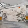 Novo Estilo Chinês Estudo de Paisagem Parede de Fundo para TV Tecido de Parede Sala de Conferências Sofá Escritório Balcão de Recepção Papel de Parede de Fundo