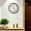 Reloj Silencioso a Prueba de Polvo para el Hogar Sin Taladro Aspecto de Alta Gama Reloj de Pared Sala de Estar Reloj Redondo Colgante de Pared 12 Pulgadas 8 Pulgadas