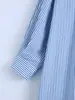 Vestido camisa a rayas para mujer, nuevo estilo europeo y americano, otoño 2021 2370