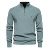 Nuevo Suéter de Punto para Hombre Talla Europea Otoño e Invierno, Manga Larga Media Cremallera Cuello Alto, Color Sólido, Versátil, Casual, Moderno para Hombre
