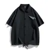 Camisa de Seersucker de Manga Curta Estilo Verão Novo para Homens, Camiseta Casual Solta Tendência Plus Size, Top Moda