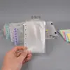 Bolsa de Hojas Sueltas con Cremallera A6 para Guardar Dinero, Organizador de Monedas, Bolsa de Almacenamiento de Hojas Sueltas de PVC, Recambio de 6 Agujeros para Tarjetas de Documentos para Planificador