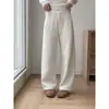 [Calças Quentes de Inverno] Calças de Lã Geming Coreanas para o Trabalho com Cordão Calças de Perna Larga de Inverno Femininas N866C