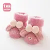 Calcetines de Piso Jq Baby con Forro de Felpa, Calcetines Antideslizantes Cálidos y Engrosados para Niños Pequeños, Lindos Calcetines de Caña Media para Recién Nacidos
