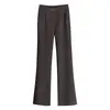 Pantalones de Traje para Mujer Largos de Cintura Alta con Forro Polar de Campana Otoño e Invierno Cintura Suelta Ajustados Casuales