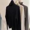 Suéter de cuello alto con pelo de mapache para mujer, engrosado para otoño e invierno, con un tacto lujoso, una capa base de punto de lana y un top de estilo europeo