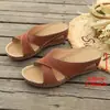 Sandalias de plataforma gruesa para mujer, comercio exterior transfronterizo europeo y americano, sandalias de cuña casuales simples de punta abierta, tallas grandes, venta al por mayor