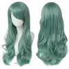 Cos peruca longa ondulada anime europeia e americana 70cm universal cabelo longo cacheado cosplay multicolorida natural fofa touca