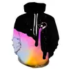 Moletom com Capuz Cruzado Primavera e Outono Pintura Graffiti Impressão 3D Camada de Ar Pulôver Unissex Roupa Esportiva Casual