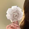 Pinza de Plátano con Flor de Gasa, Pasador de Alta Estética, Pinza Vertical para Cola de Caballo que Aumenta la Altura, Accesorio para el Cabello con Pinza Retorcida Suave y Elegante